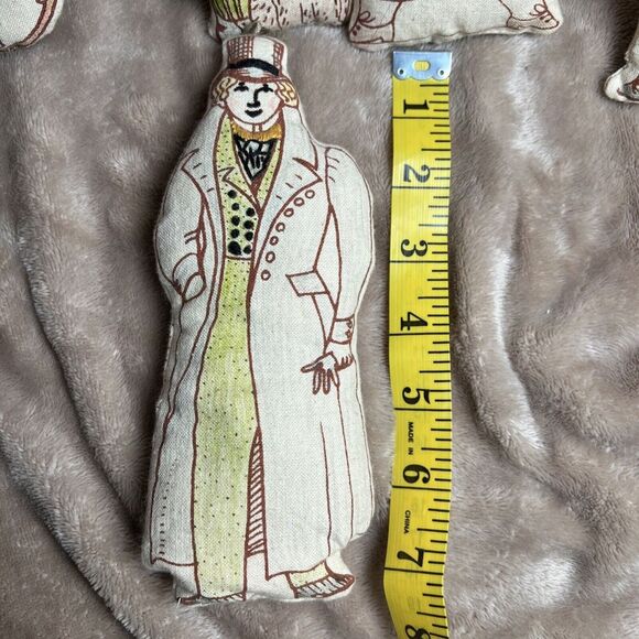Ten Vtg Fabric Stuffed Victorian Ornaments Couple Plush Christmas Tree Handmade - Picture 4 of 4